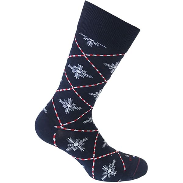 Chaussettes Femme Labonal - Flocons De Noël En Coton - 1 Paire - Style Hiver Festif