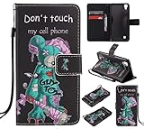 Feeltech LG X Power Hülle PU-Leder und Brieftasche Bunte Muster Fall mit Magnetverschluss, Hybrid-Kickstand mit Stand-Funktion, schlagen Sie schützende weiche TPU Stoßstangenabdeckung und Kreditkartenhalter für LG X Power Handgelenk Bügel-Buch-Art-Geldbeutel-Tasche mit 2 In 1 Berühren Sie Stift - Grüne Maus - 