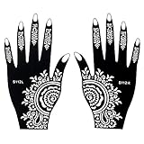 STENCILS TATTOO Mehndi TemplateTattoo Henna Designs s112 2 Sheets for Left and Right Hand - September Sale!