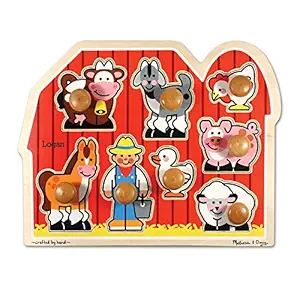 Melissa & Doug Personalized Farm Animals Jumbo Knob Wooden Puzzle