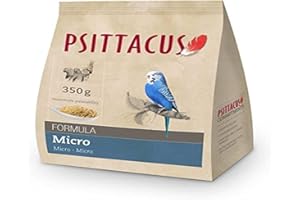 Psittacus Micro 350 g | Pienso Completo para Periquitos, Ninfas y Periquitos Australianos | Alimento Premium para Aves, 100% no-GMO