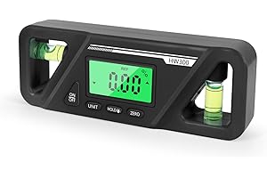 AKIN Digital Spirit Level Protractor - 4 * 90°/ 2 * 180° Angle Finder Ruler with Backlit LCD, 2 Measuring Modes, Inclinometer Measuring Tools