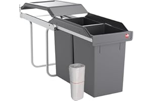 Hailo Poubelle de cuisine tri sélectif 2 bacs encastrable sous évier 30L (15+15) Tandem