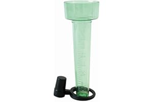 Xclou Garden Regenmesser, robustes Gartenzubehör, Niederschlagsmesser aus hochwertigem Polystyrol, wetterfest, ca. Ø 8 x H 24,5 cm, transparent/grün