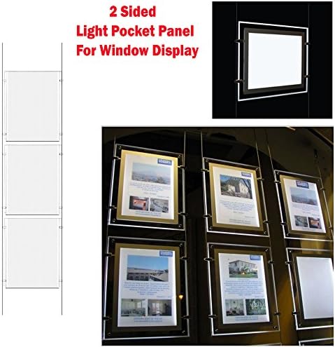 New 3xA4 LED Double Side Window Light Pocket Light Panel Estate Agent Display