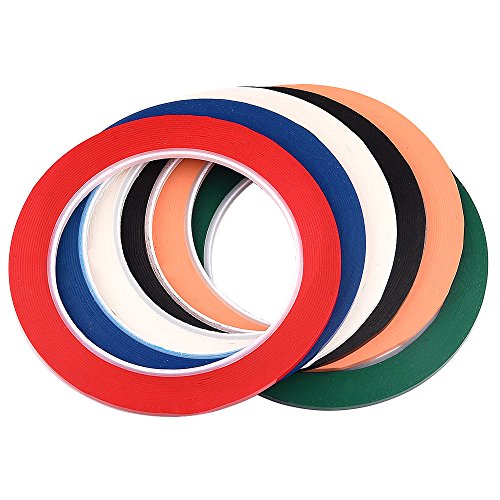 WXJ13 3 mm x 66 m Selbstklebendes Markierungsband Artist Tape für Whiteboards, 6 Farben, 6 Rollen - 6