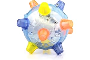 ARVALOLET Jumping Ball Chien, Balle Sauteuse à LED Jouet Chien Balle Sauteuse Chien avec Lumière et Musique Boule de Saut Clignotant pour Chiens et Chats Animal Domestique
