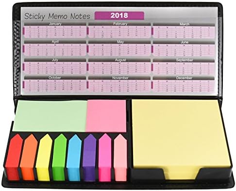 ASAB Sticky Memo Post It Notes Pads Leather Organiser Desk Index Tab File In Case 2016 2017 2018 2019 Calendar Ideal For School Office Work Schedule Planner Christmas Gift Stocking Filler - 1 Pack