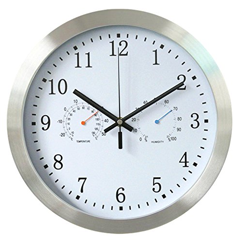 Hito TM 12 pulgadas Silent Non-ticking Reloj de pared w/tapa de acrílico