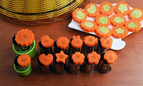 Makidar 12 Stück Edelstahl Gemüse, Obst, Gemüseschneider Mold Ausstechform Mold - 3