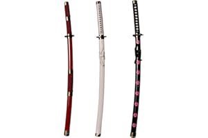Skyward Blade Holzschwert Roronoa Zoro Katana, Anime Original Textur Samurai Schwert, Kitetsu Katana für Cosplay Kollektion Dreiteiliger Anzug