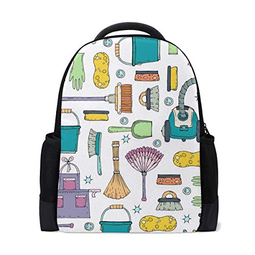 Preisvergleich Produktbild Schulrucksack Bookbag Daypack Bunte Cleaner Pattern Vakuum wasserdicht für Middle School Travel Girls Boys