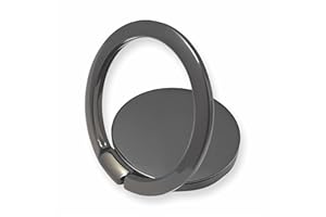 wilcractk Anillo Movil Dedo Magnético Giratorio Ultrafino de Metal, Soporte Práctico Ideal para Uso Diario y Visualización de Videos (Este Soporte no es Magnético) (Negro)