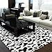 Produktbild SEEKSUNG Area Teppiche Rutschfeste Designer-Wolldecke Soft-Touch-Wohnzimmer-Teppichbordüre in Schwarz und Weiß Milchkuhkornmuster,L