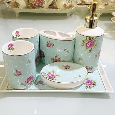 MAXZ-YU Bathroom Accessory Set of 6 Objects Ceramic /Contemporary