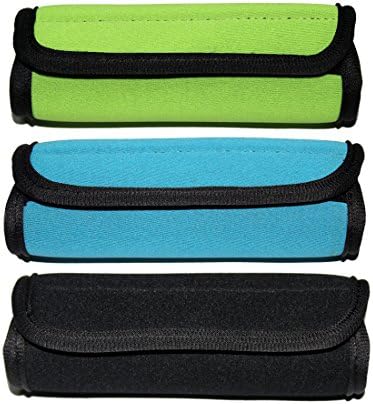 3 PCS Luggage Wrap Comfort Neoprene Handle Grips Bright sturdy Strap Suitcase Belts (Mixed Colours)
