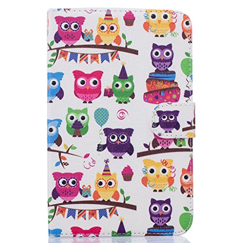 Samsung Galaxy Tab 3 Lite 7.0″ (SM-T110) Hülle,Qimmortal(TM) Hohe Qualität Ausgezeichnete Rückseite Abdeckung Gehäuse, Elegante Vintage Gepresste Feder Vögel Muster Entwurf Retro Magnetische Premium PU Leder Kreditkarte Halter Brieftasche Fashion Ultra Schlanke Passform Schützende Gehäuse Abdeckung für Samsung Galaxy Tab 3 Lite 7.0″ (SM-T110) - 2