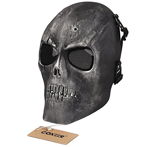 Coofit Ghost Skull Airsoft Paintball Maske militärische Vollschutz Halloween-Kostüm (Style 6) - 2