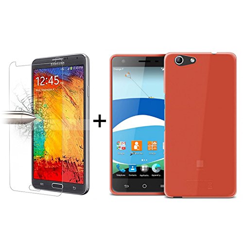 TBOC Pack  Funda de Gel TPU Roja   Protector Pantalla Vidrio Templado para ZTE Blade A506  5 2 Pulgadas   Funda de Silicona Ultrafina y Flexible  Protector de pantalla Resistente a Golpes  Ca  das y Ara  azos 