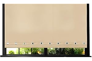 Funky Gadgets Roller Blinds Square Eyelet Light Filtering Roller Blind Daylight Trimmable Blinds Child Safe Easy Fit Metal Tube Home Office Window Blinds-Cappuccino, W60 x L165cm