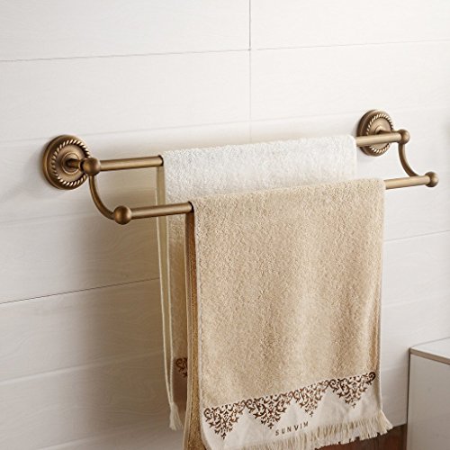 Weare Home Alle Kupfer Doppel-Handtuchhalter Messing Gelb Bronze Retro Vintage, Wandmotage Wandhalter extra Stark - 6