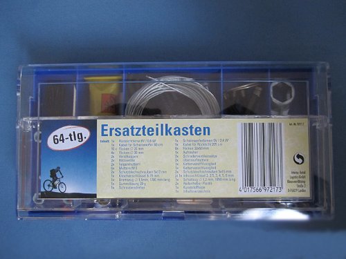 Preisvergleich Produktbild Fahrrad Ersatzteilkasten 64 tlg. Flickzeug Reperaturkasten