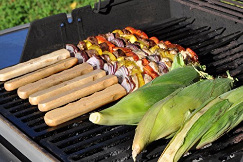 44cm Edelstahl Grillspieße – Massivholzgriff – 6er Pack – Perfekt für Profiqualität von Grill Hogs - 4