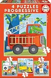 rompecabezas educa Set de 4 puzzles progresivos de 6, 9, 12 y 16 piezas, patrulla de rescate