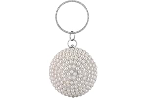 CORIOS Sac de Soirée pour Femme Sac en Strass à la Main Rondes Boule Pochette Embrayage Chaîne Démontable à Perles Sacs Fourre-Tout Sac à Bandoulière pour Fête Banquet Mariage Bal Argent