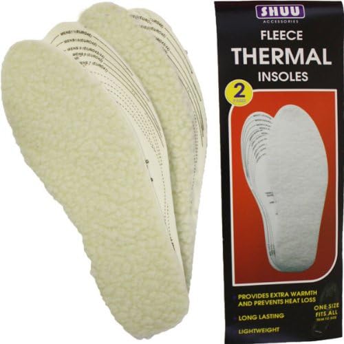 Shuu Accessories2 Pairs Luxury Fleece Fleecy Thermal Insoles One Size