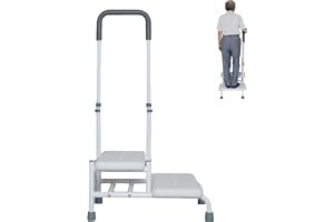 Kensbro 2 trappsteg, stegsteg, badkarssteg med handtag, stegpall med handtag 5-stegs höjdjustering, lastkapacitet upp till 35