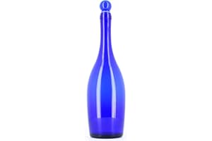 BELLEROFONTE Bottiglie in Vetro Blu per Acqua solarizzata 750 ml con tappo a pressione con guarnizione (1)