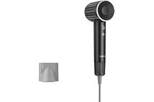 Secador de pelo Laifen con 200 millones de iones negativos, secador de pelo de viaje con motor sin escobillas de 110.000 RPM para un secado rápido, bajo ruido con boquilla magnética (negro)