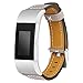 Produktbild Altsommer Replacement Lederarmband für Fitbit Charge 2 Vintage Leder mit Band Strap Edelstahlschließe,Leder Uhrenarmbänder Edelstahl Gürtelschnalle Ersetzen für Herren Damen (Beige)