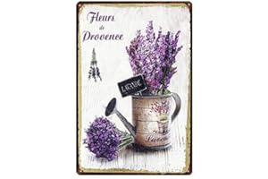 BIGYAK Plaque murale rétro vintage pour jardin, fleurs de Provence, lavande, maison, bar, pub, cuisine, restaurant, 20,3 x 30,5 cm