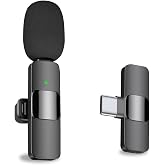 MAYBESTA Android Bilgisayar i&ccedil;in Profesyonel Kablosuz Yaka Yaka Mikrofonu - Kablosuz Y&ouml;nl&uuml; Kondenser Kayıt Mikrofonu USB C Ar
