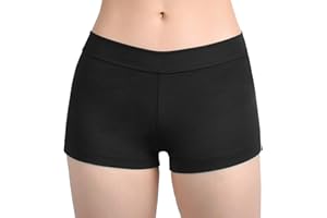 SUPRNOWA Women's Low Rise Booty Shorts Spandex Active Dance Shorts for Yoga Workout Fitness