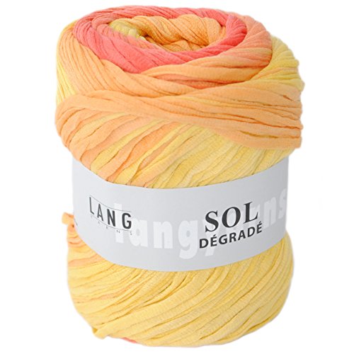 Bunte sol degrade wolle - sol degrade 149 in den Farben gelb und rot - Wolle von Lang Yarns - sol degrade 783.0149 - bändchengarn für tolle farbverläufe - sol degrade lang yarns- sol degrade (Fb 149)