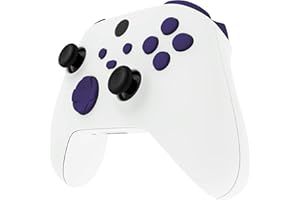 eXtremeRate Tasti Ricambio per Xbox Series X S Controller Trigger LB RB LT RT Bumper Grilletti D-pad Pulsante ABXY per Xbox Core Joystick(Senza Lettere)-Viola