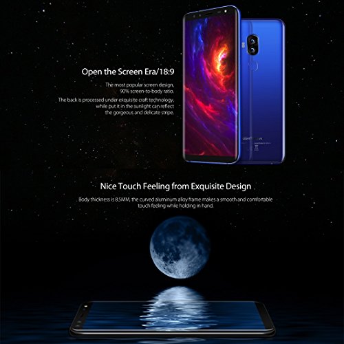Blackview S8Â sbloccato smartphone 4Â GB + GB doppia fotocamera posteriore + Dual fotocamere anteriore identificazione delle impronte digitali 14,5Â cm Android 7.0Â MTK6750T Octa Core a 1.5Â GHz con 4Â G network, Dual SIM, OTG