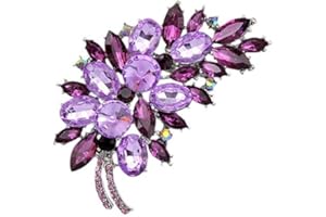 Brussels Spilla vintage a forma di fiore con piume e strass, creativa, per banchetti nuziali, banchetti nuziali, spilla spilla da petto accessorio gioielli