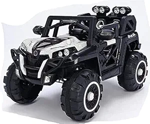 SHAKYA WORLD 4X4 1188 12v Rechargeable Battery Operated Ride on Off Roader Jeep for Kids, 2-8 Years, Off White