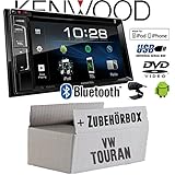 VW Touran Autoradio Radio Kenwood DDX318BT - 2DIN Bluetooth  DVD  USB  CD  MP3 - Einbauzubehör - Einbauset für VW Touran - JUST SOUND best choice for caraudio