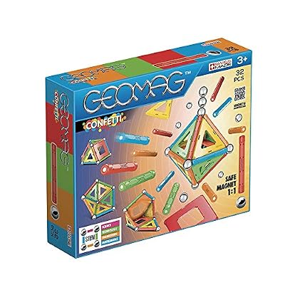 Geomag Lot de 32 confettis magnétiques et jeux éducatifs