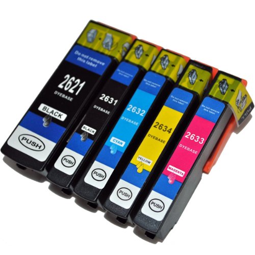 5 kompatible XL Druckerpatronen mit Füllstandsanzeige für Epson Expression Premium XP-510 XP-600 XP-605 XP-610 XP-615 XP-700 XP-710 XP-800 XP-810 Patronen kompatibel zu T2621 T2631 T2632 T2633 T2634