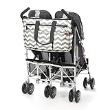 Skip Hop 230102 Duo Double Signature Chevron – Zwillingswickeltasche, grau / weiß - 2