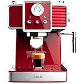 Cecotec Express Power Espresso 20 Tradizionale Light Red. 1350 W, ForceAroma Technology 20 bars, Steerable Steamer, Double Ar