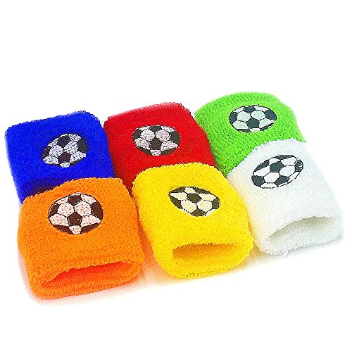 German Trendseller® – 6 x Fußball Schweißband ┃ Handgelenk ┃ Mitgebsel ┃ Kindergeburtstag ┃ 6 Stück - 2