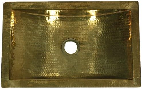 Nantucket Sinks TRB 19-Inch x 13-Inch Hand Crafted Hammered Rectangle Tough Vanity Sink, Solid Brass by Nantucket Sinks
