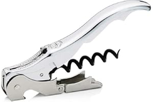 PULLTAP'S GENUINE Slider Boss 150 - Sacacorchos de camarero premium profesional - Fabricado en España - Con doble palanca articulada, navaja cortacápsulas tipo cúter y abrebotellas (Cromado)